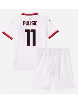 Otroški Nogometna dresi replika AC Milan Christian Pulisic #11 Gostujoči 2024-25 Kratek rokav (+ hlače)